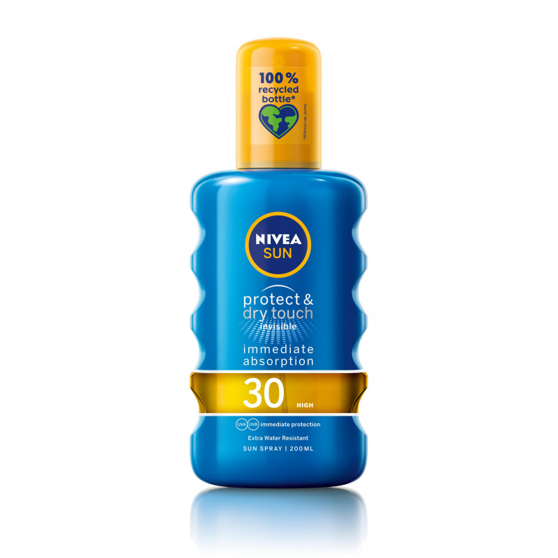 Nivea Sun Protect & Dry Touch SPF 30 Spray de protecție solară, Volum 200 ml