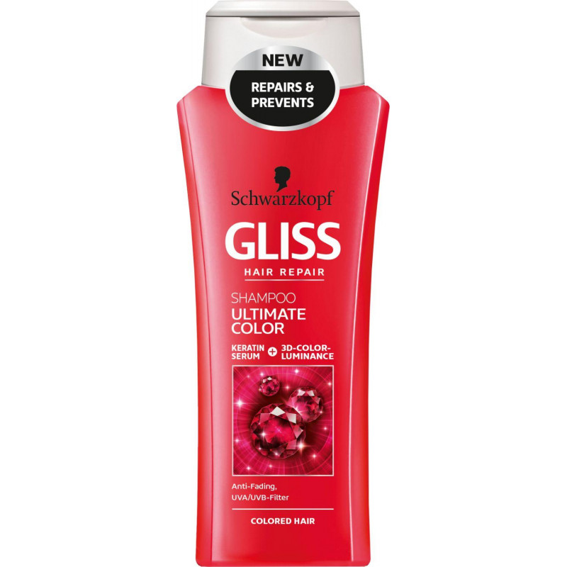 Gliss Ultimate Color ul vopsit și decolorat Șampon, Volum 250 ml