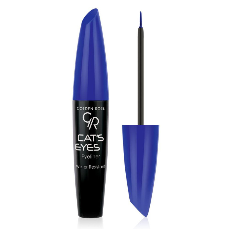 Golden Rose Cat\'s Eyes Liner Crema de ochi rezistenta la apa cu o pensula moale pentru aplicare precisa, Culoare Negru