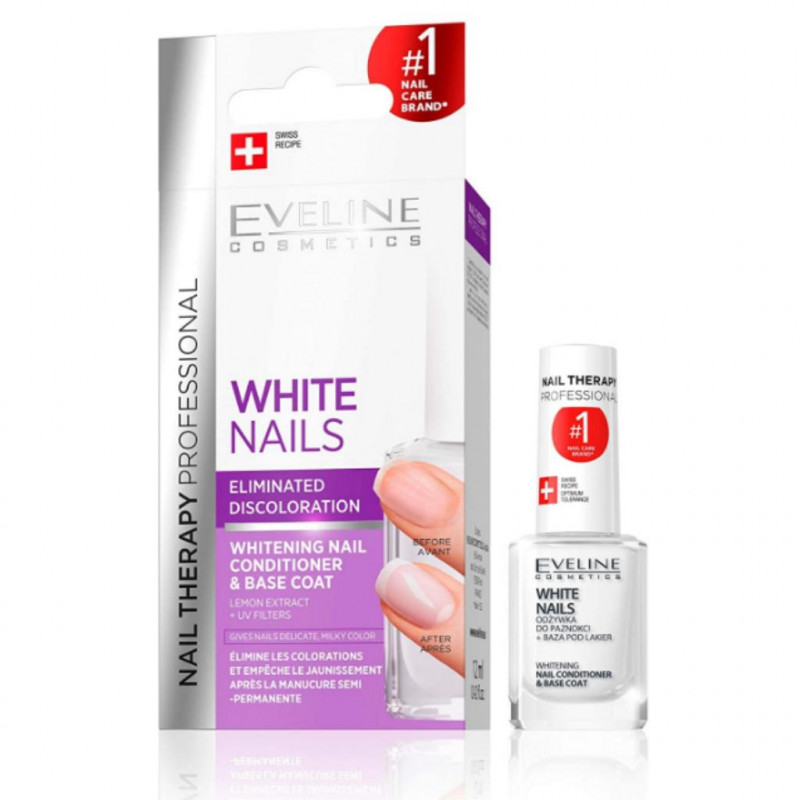 Eveline White Nails Base de albire pentru unghii Balsam și strat de bază - Image 1