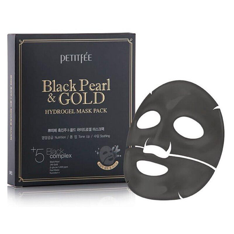 Petitfee Black Pearl & Gold Hydrogel Face Mask Mască de față - Image 1