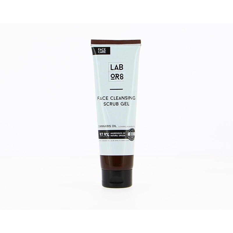 Labor8 Hemp face cleansing scrub gel Gel de curățare pentru exfoliant facial cu ulei de cânepă Volum 125 ml