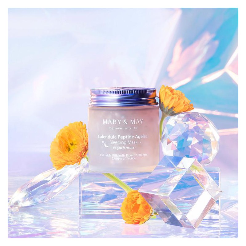 Mary & May Calendula Peptide Ageless Sleeping Mask Masca de fata de noapte cu galbenele si peptide