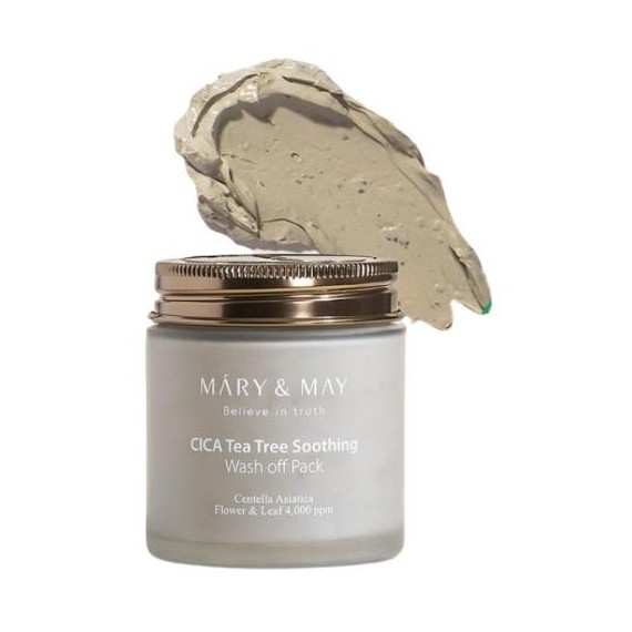 Mary & May Cica Tea Tree Soothing Wash Off Pack Mască de față cu argilă liniștitoare cu centella asiatică