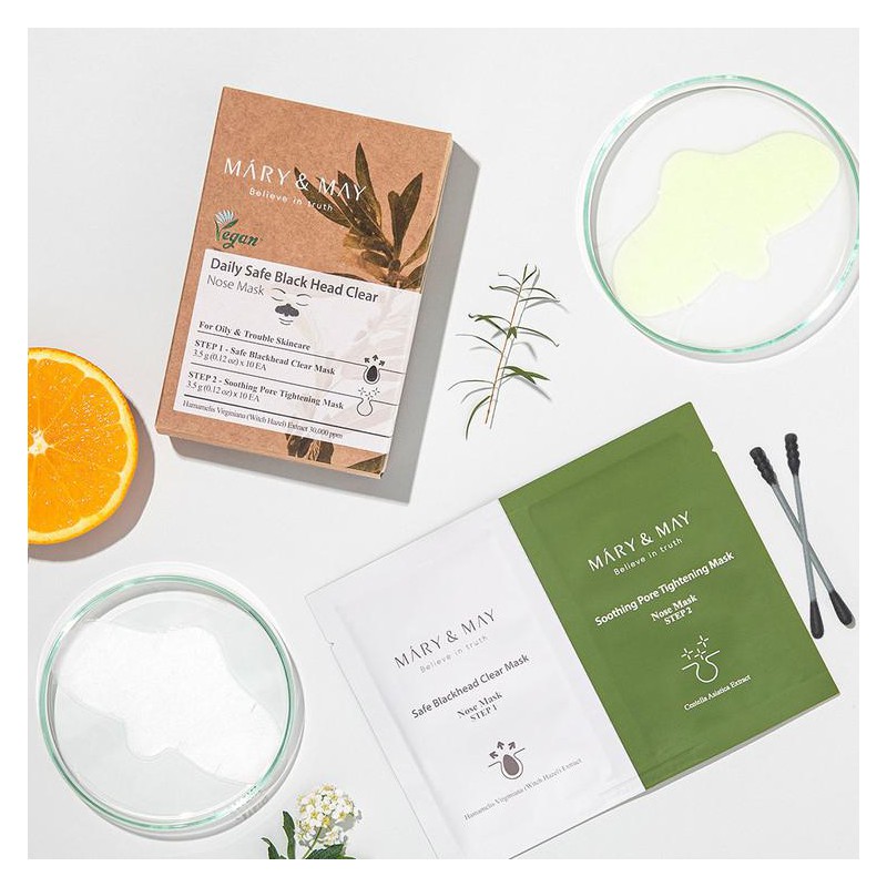 Mary & May Daily Safe Black head Clear Nose Mask Mască pentru nas în două etape