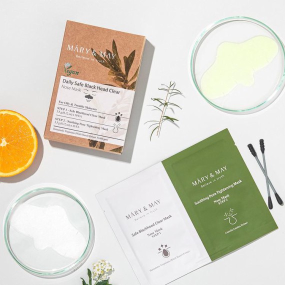 Mary & May Daily Safe Black head Clear Nose Mask Mască pentru nas în două etape