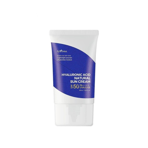 Isntree Hyaluronic Acid Natural Sun Cream SPF 50+ PA++++ Crema de fata cu protectie solara cu filtre minerale