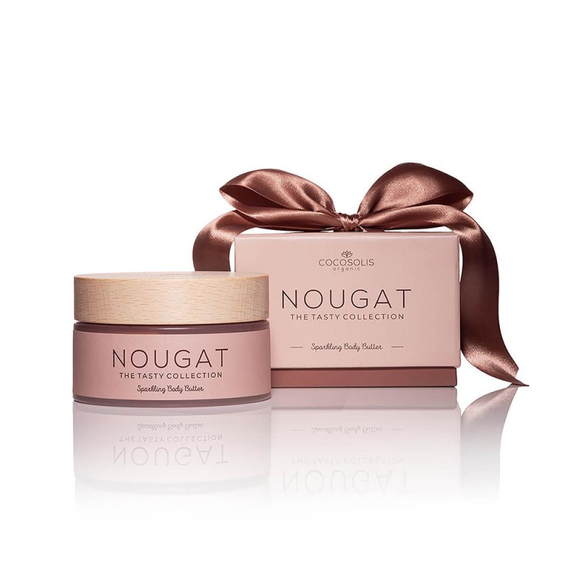 Cocosolis Nougat Sparkling Body Butter Mousse de corp hrănitoare cu particule de sclipici