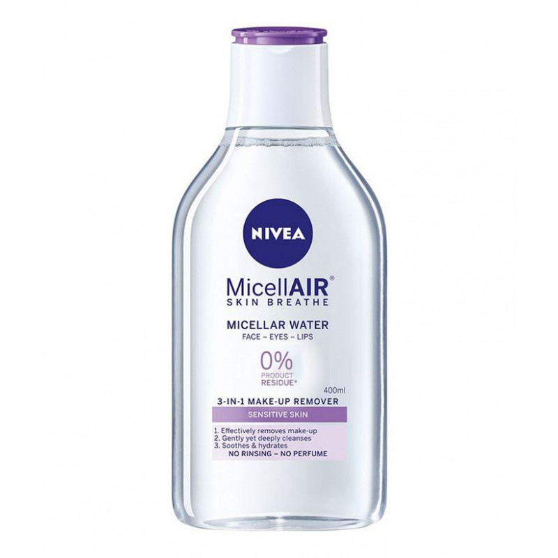 NIVEA MicellAir Apă micelară pentru piele sensibilă, Volum 400 ml