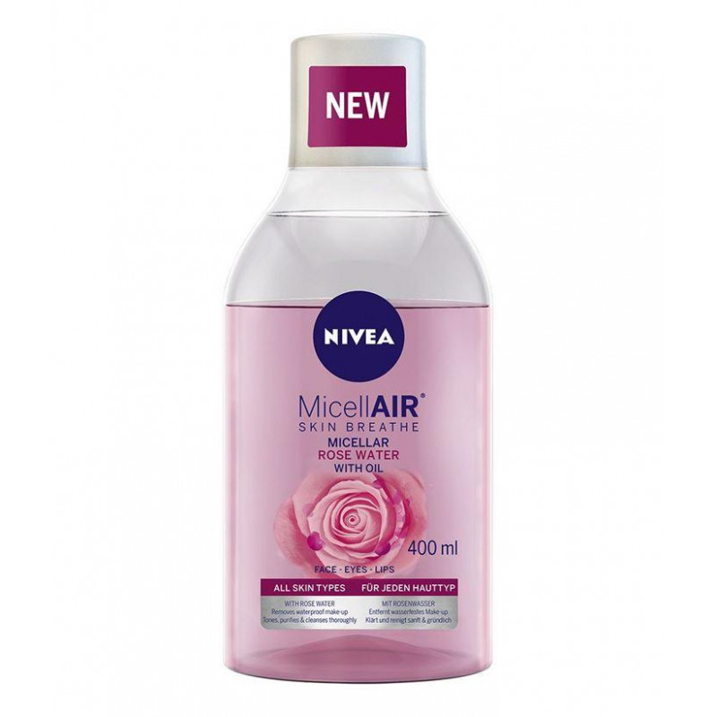 NIVEA MicelAir Apă micelară cu ulei de trandafiri, Volum 400 ml