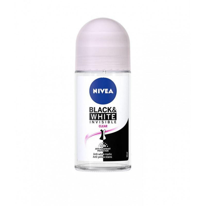 NIVEA Deo Roll-on Invisible on Black & White Clear, Volum 50 ml