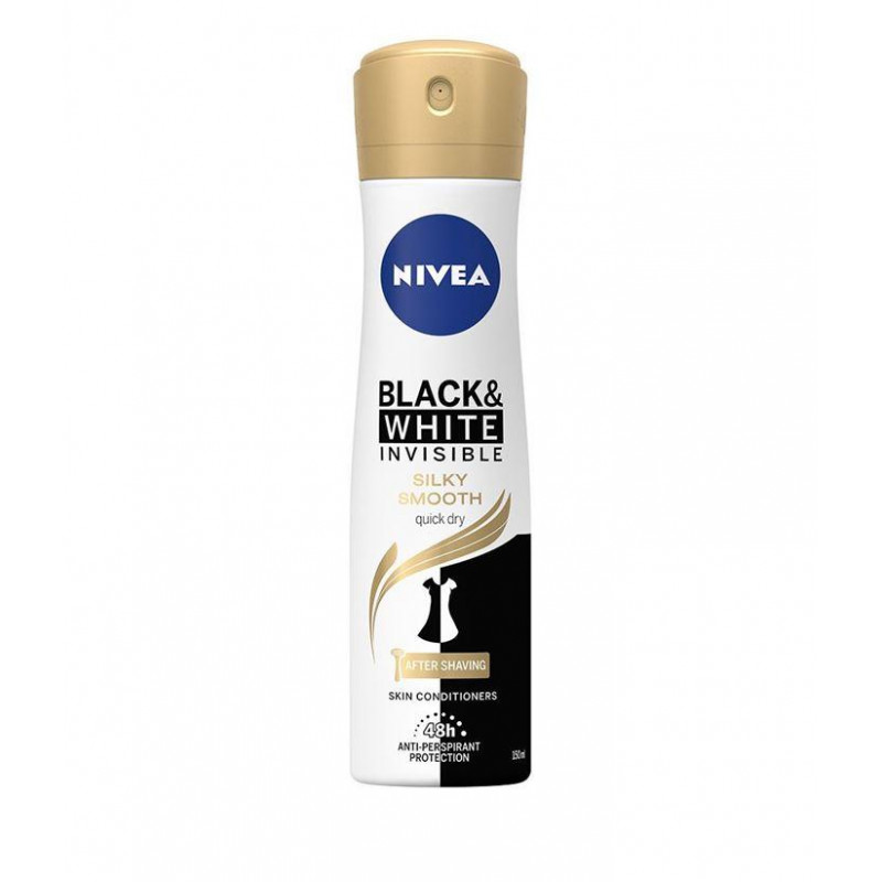 NIVEA Deo Spray Invisible on Black & White Silky Smooth, Volum 150 ml