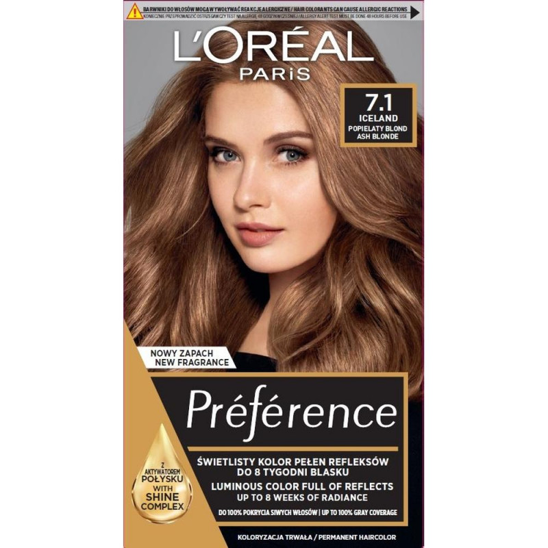 L\'Oréal PREFERENCE 7.1 Blond cenușiu, Volum 1 bucata