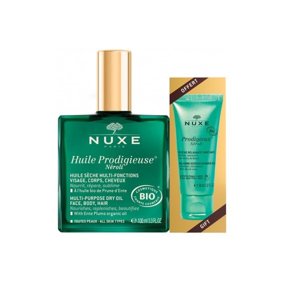 Ulei uscat multifunctional NUXE Huile Prodigieuse Neroli cu Neroli + Gel de dus Prodigieux Neroli