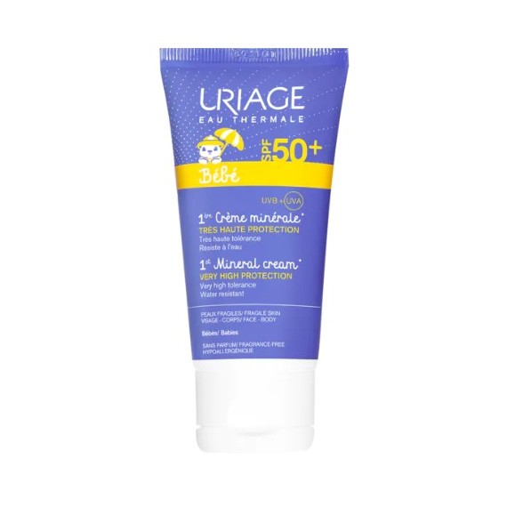 Uriage Bebe 1er Creme Minerale Crema solara minerala pentru bebelusi si copii SPF50+