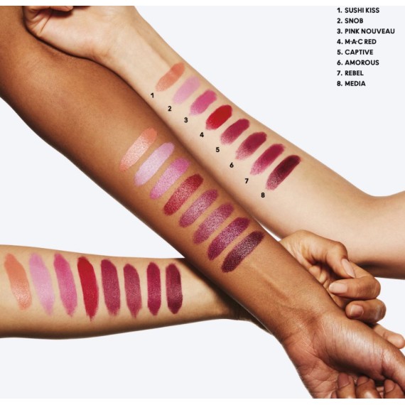 MAC M-A-C Red Satin Lipstick Ruj Tester