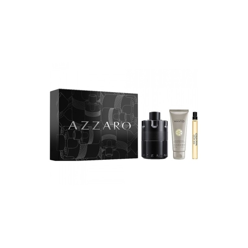 Azzaro The Most Wanted Intense Set codou pentru bărbați Volum EDP 100 ml + EDP 10 ml + 75 ml gel de duș