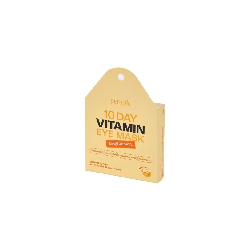 Petitfee Vitamin Eye Mask 10 Days Plasturi de ochi pentru luminozitate de zece zile cu vitamine, 20 buc.