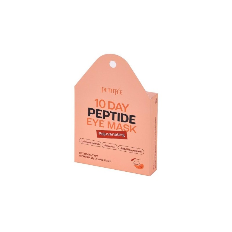 Petitfee Peptide Eye Mask 10 Days Plasturi pentru ochi cu peptide de reînnoire cu 10 zile, 20 buc.