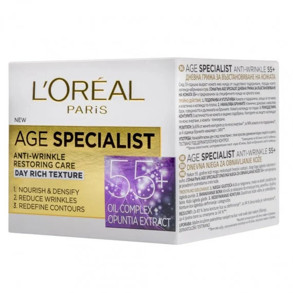L'oreal Paris Age Specialist Anti-Wrinkle 55+ Cremă de zi
