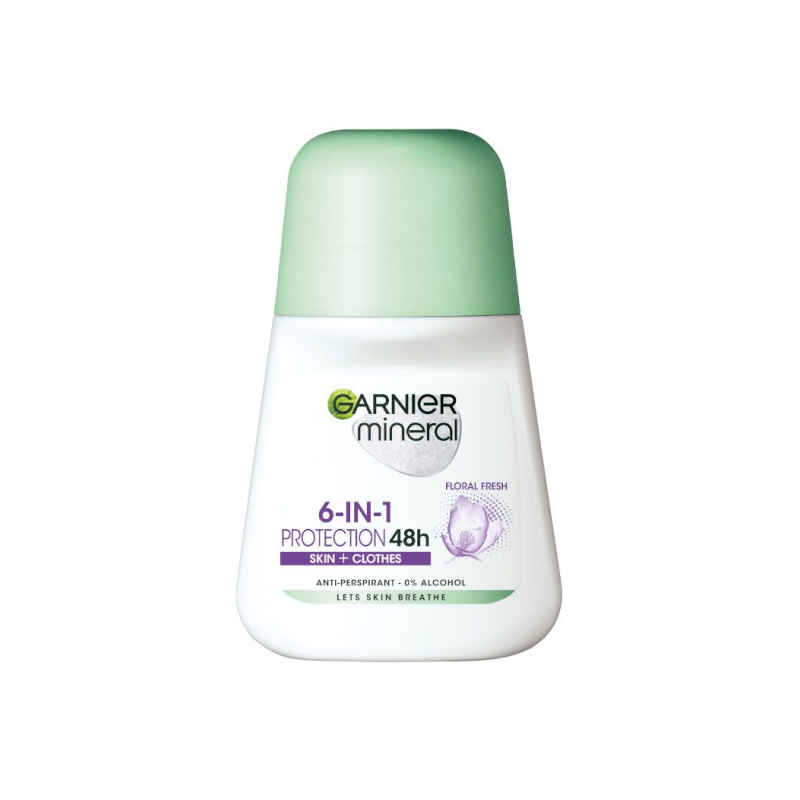 Garnier Deo Mineral Invisible Black & White & Colors Floral Fresh Roll-On pentru Femei