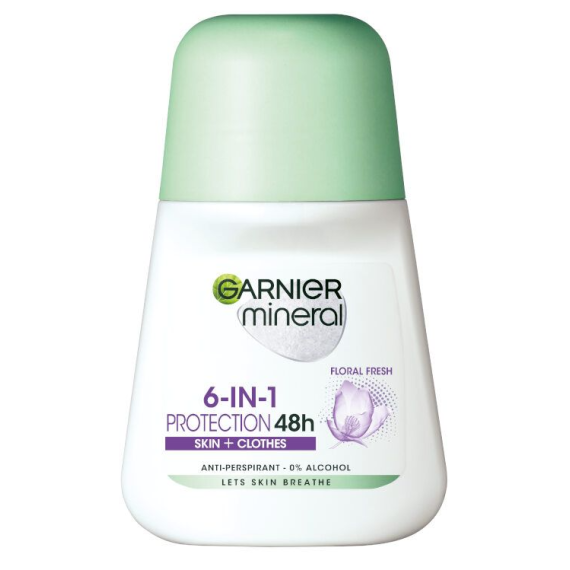 Garnier Deo Mineral Invisible Black & White & Colors Floral Fresh Roll-On pentru Femei