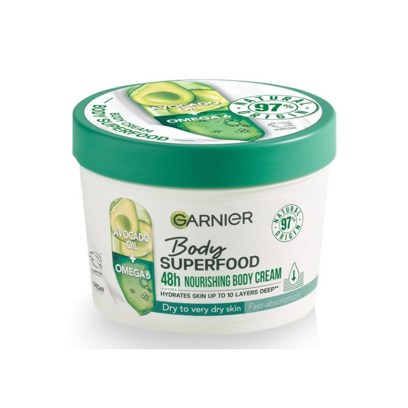 Garnier Body Superfood Avocado Oil Omega 6 Cremă de corp pentru piele uscată până la foarte uscată