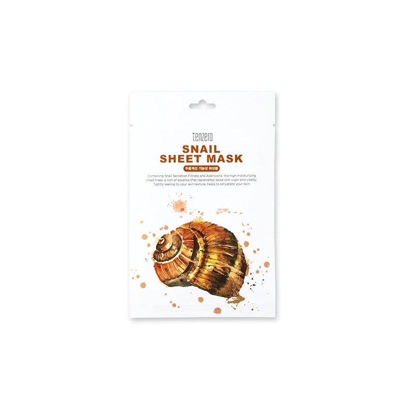 Tenzero Snail Sheet Mask Mască de față cu filtrat de melc, Volum 25 g