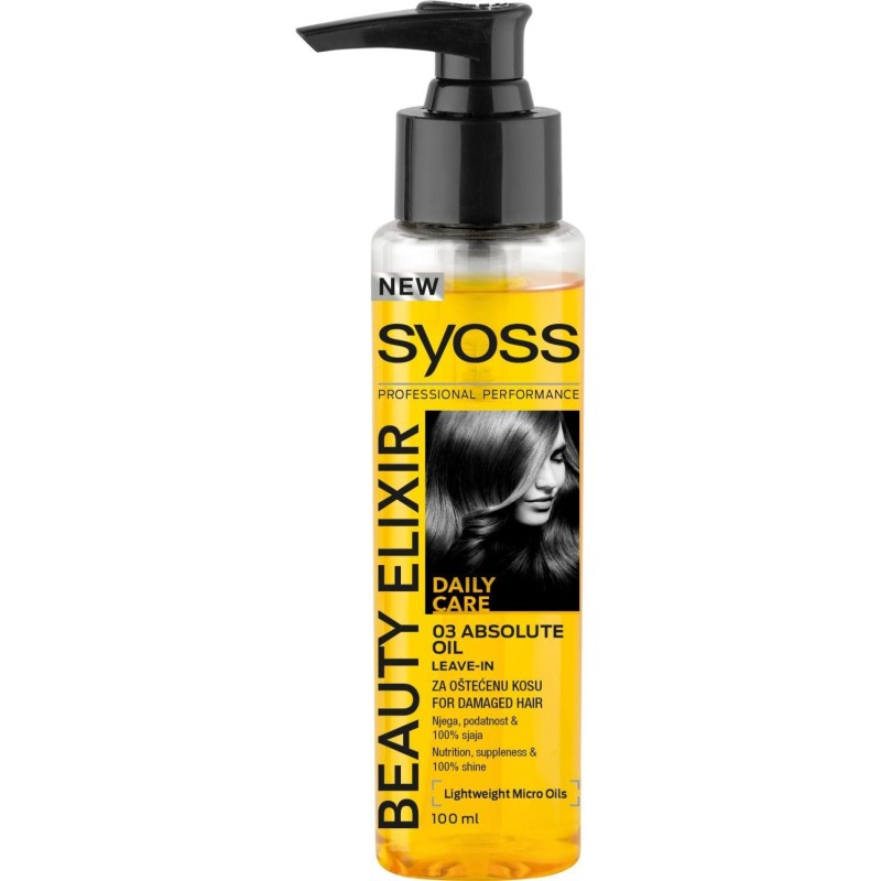 Syoss Beauty Elixir Ulei hrănitor pentru păr uscat și deteriorat Volum 100 ml