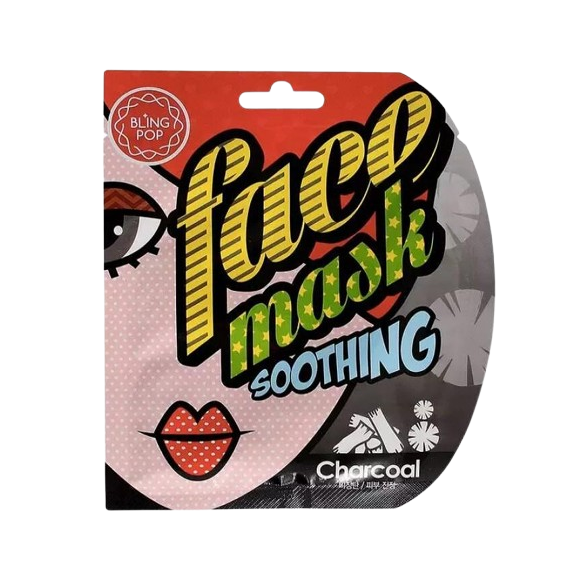 Blingpop Charcoal Soothing Face Mask Mască de față de curățare și calmare cu cărbune