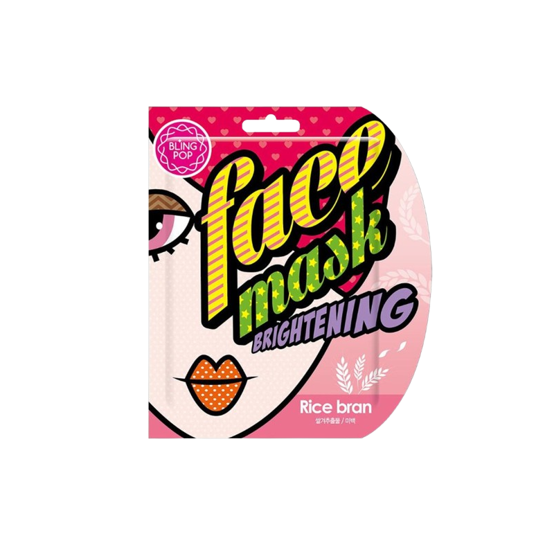 Blingpop Rice Bran Brightening Face Mask Mască facială iluminatoare cu tărâțe de orez