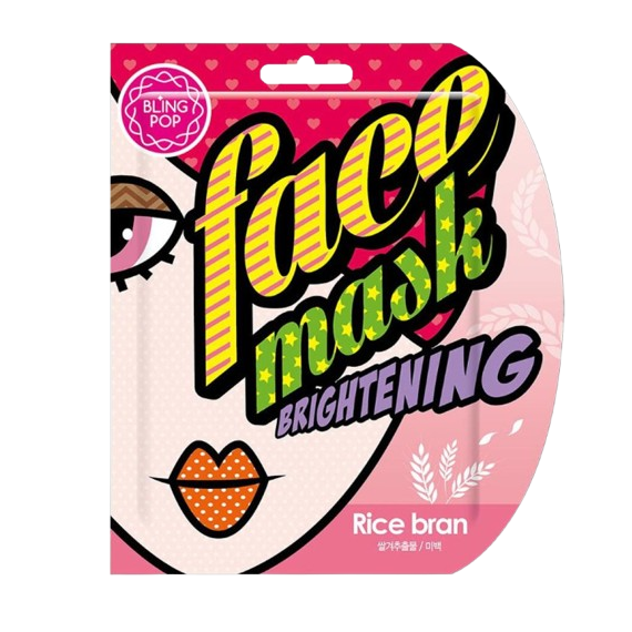 Blingpop Rice Bran Brightening Face Mask Mască facială iluminatoare cu tărâțe de orez