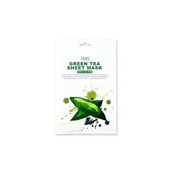 Tenzero Green Tea Sheet Mask Mască de față cu extract de ceai verde
