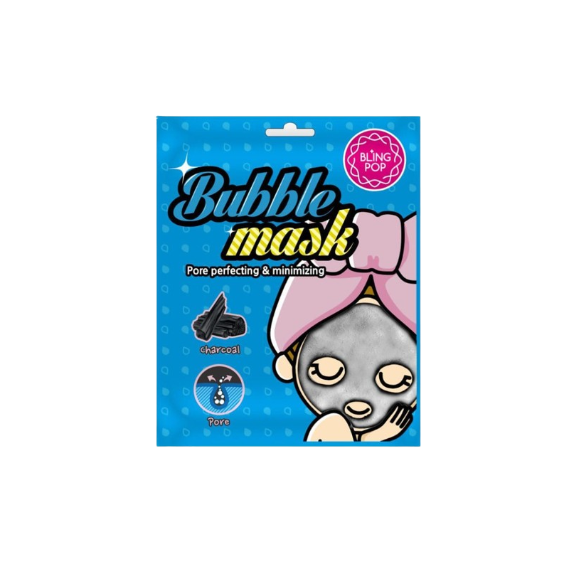 Blingpop Charcoal Bubble Mask Mască de față cu cărbune activ și acid hialuronic, Volum 30 ml