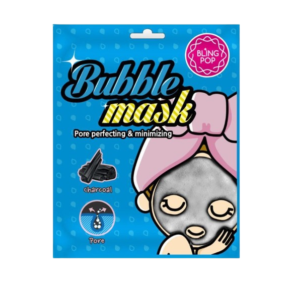 Blingpop Charcoal Bubble Mask Mască de față cu cărbune activ și acid hialuronic