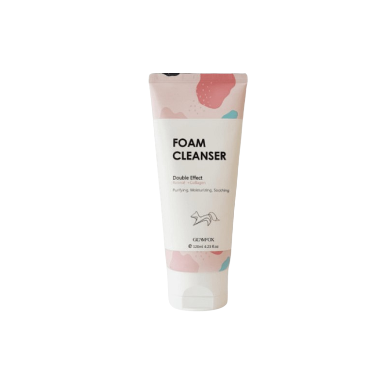 Glamfox Double Effect Foam Cleanser Retinol + Collagen Spumă pentru curățarea feței, Volum 120 ml