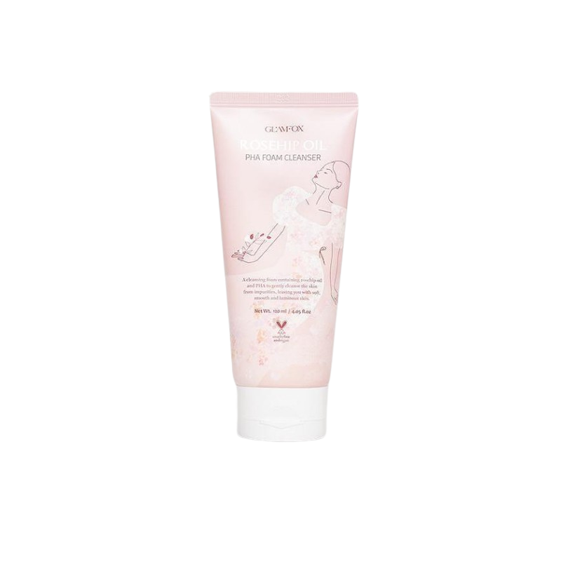 Glamfox Rosehip Oil PHA Foam Cleanser Spumă de curățare facială