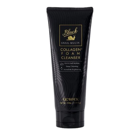 Glamfox Black Snail Mucin and Collagen Cleanser Spumă de curățare facială