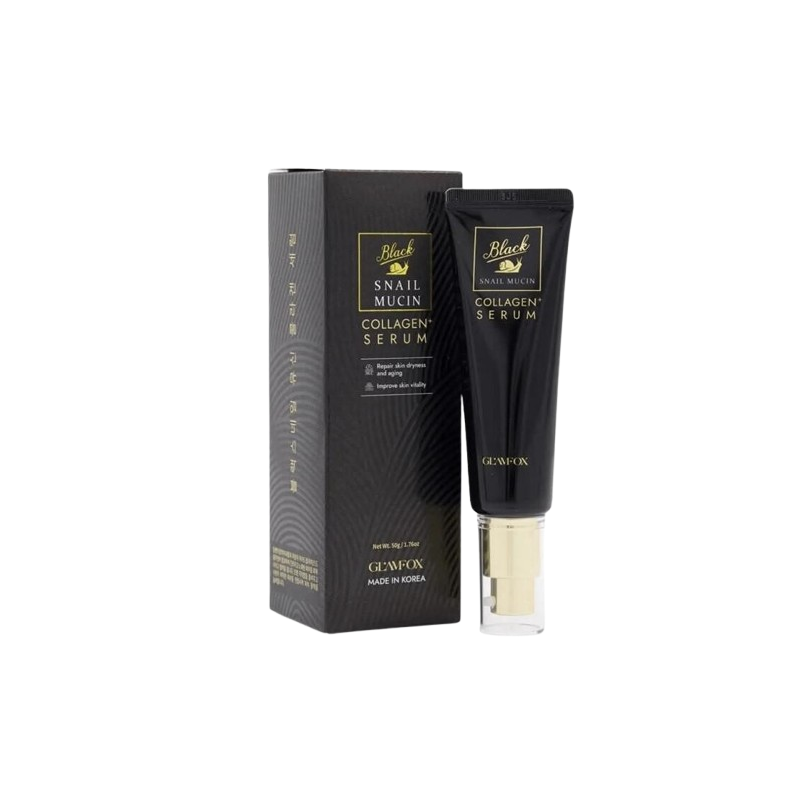 Glamfox Black Snail Mucin & Collagen Serum Ser de față cu secreție de melc și colagen