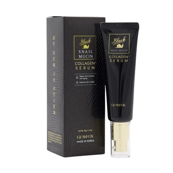 Glamfox Black Snail Mucin & Collagen Serum Ser de față cu secreție de melc și colagen