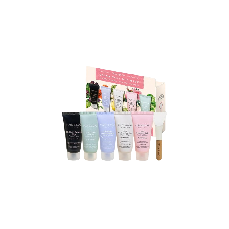 Mary and May Vegan Wash Off Mask Mini Gift Set Mini set de măști de față Volum 5 x 30 g