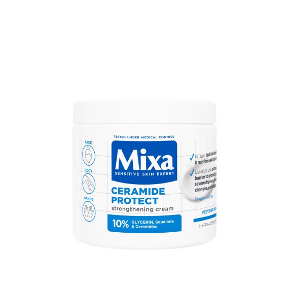 Mixa Ceramide Protect crema multifunctionala pentru a intari bariera protectoare pentru pielea foarte uscata
