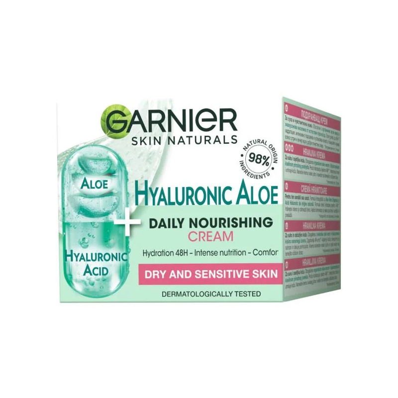 Garnier Skin Naturals Hyaluronic Aloe Gel-cremă nutritiv pentru pielea sensibilă și uscată