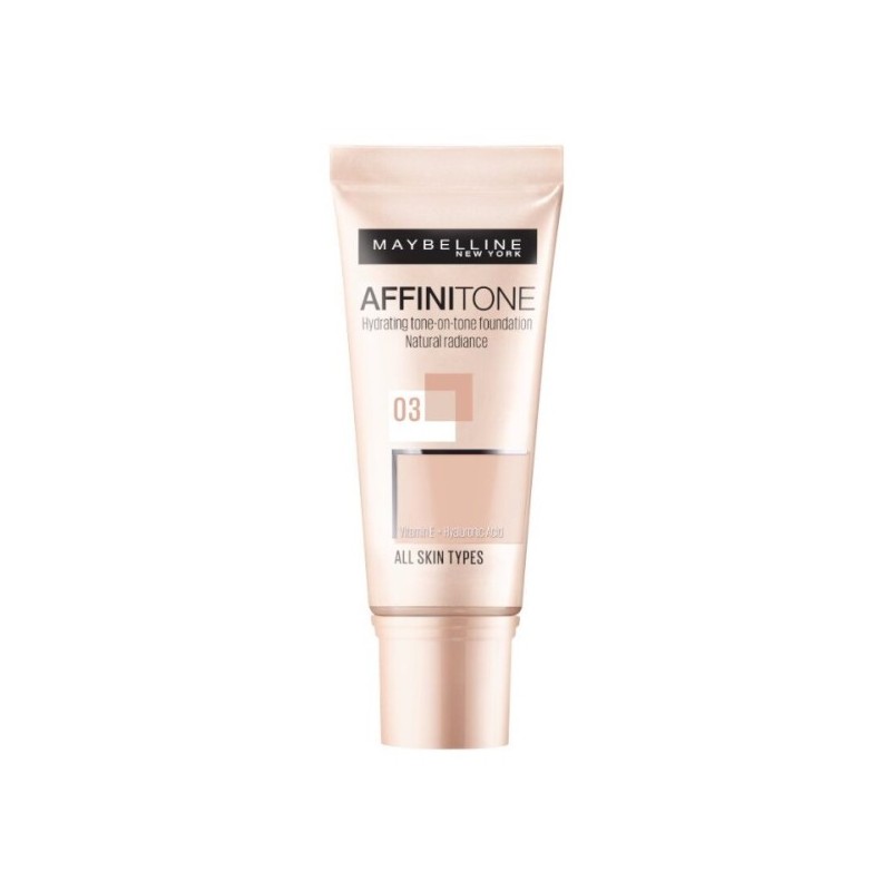 Maybelline Affinitone Fond de ten hidratant cu finisaj natural Volum 03 Light Sand Beige