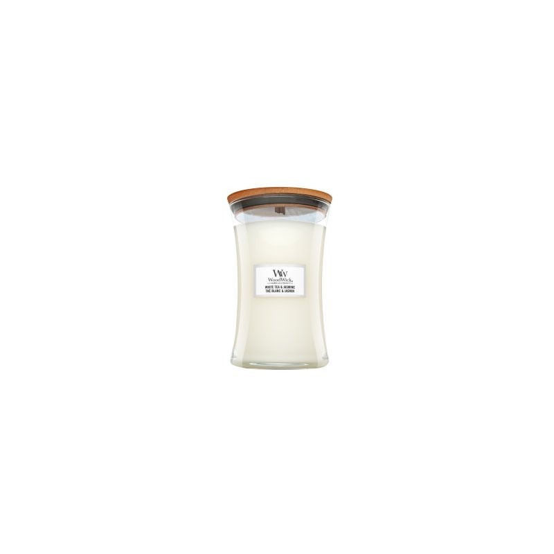 WoodWick White Tea & Jasmin Lumânare parfumată cu fitil din lemn