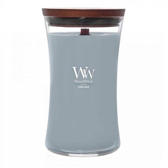 WoodWick Terra Haze Lumânare aromată cu fitil din lemn
