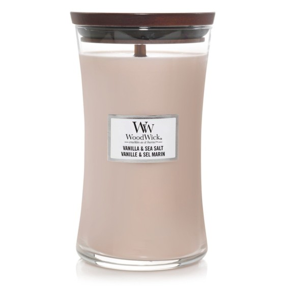 WoodWick Sea Salt Vanilla Lumânare aromată cu fitil din lemn