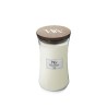 WoodWick Linen Lumânare aromată cu fitil din lemn