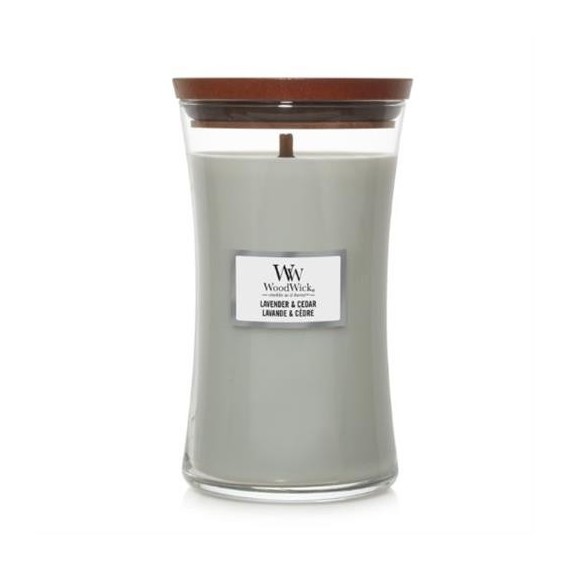 WoodWick Lavender And Cedar Lumânare aromată cu fitil din lemn