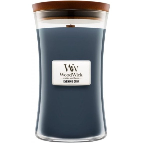 WoodWick Evening Onyx Lumânare aromată cu fitil din lemn